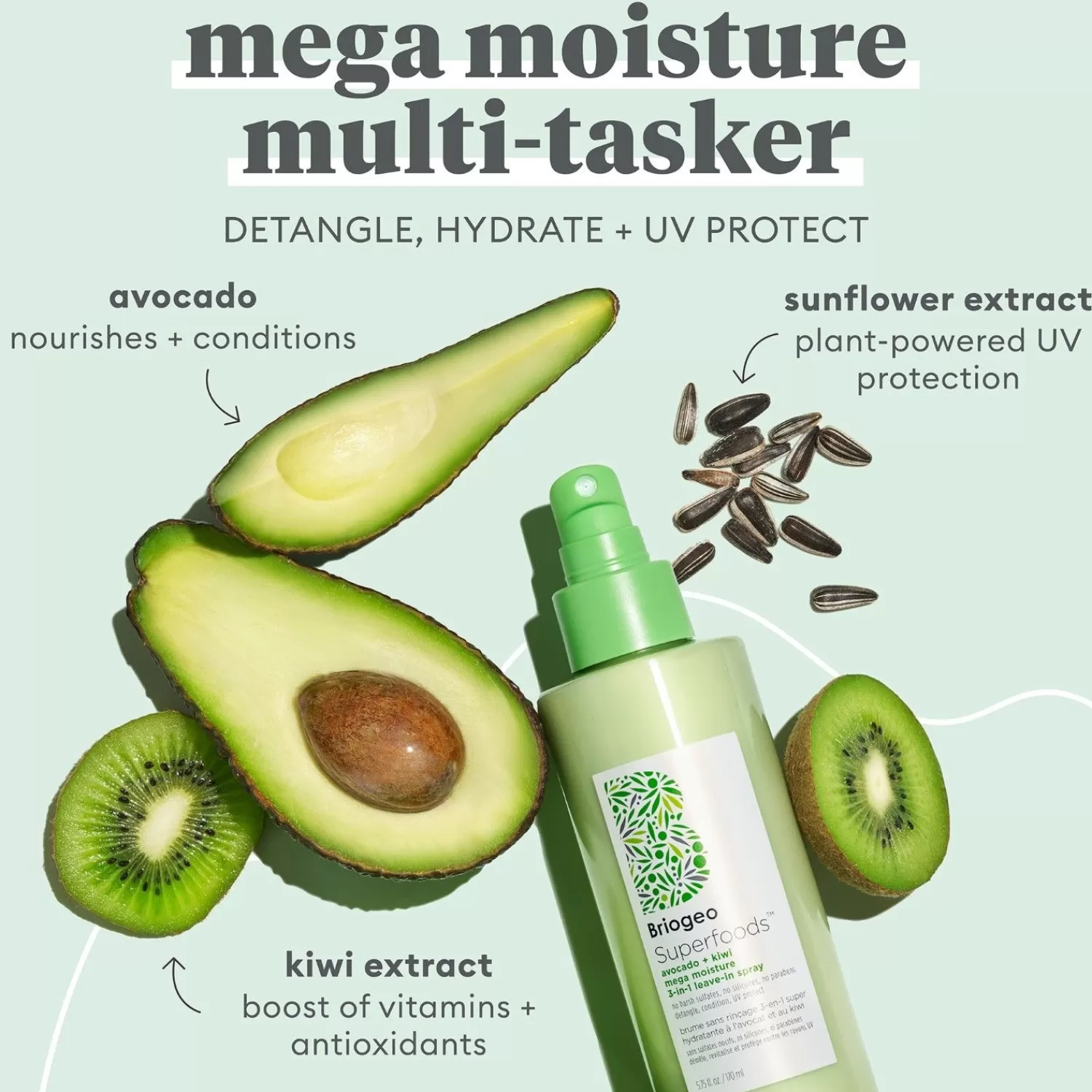 Briogeo Superfoods Avocado + Kiwi Mega Moisture 3-In-1 Leave-In Spray