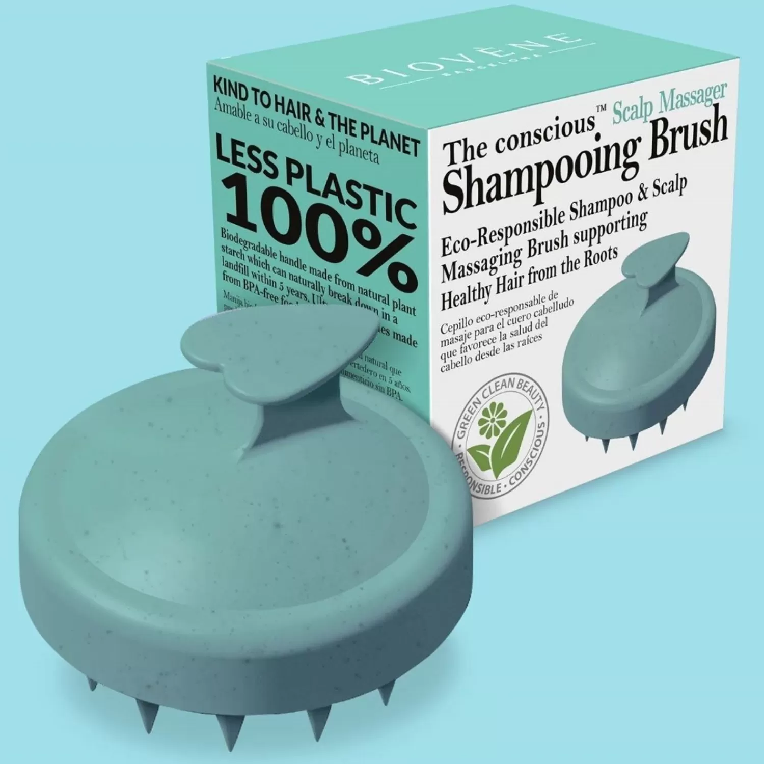 The conscious™ De Bewuste Scalp Massager Shampooing Brush Groen