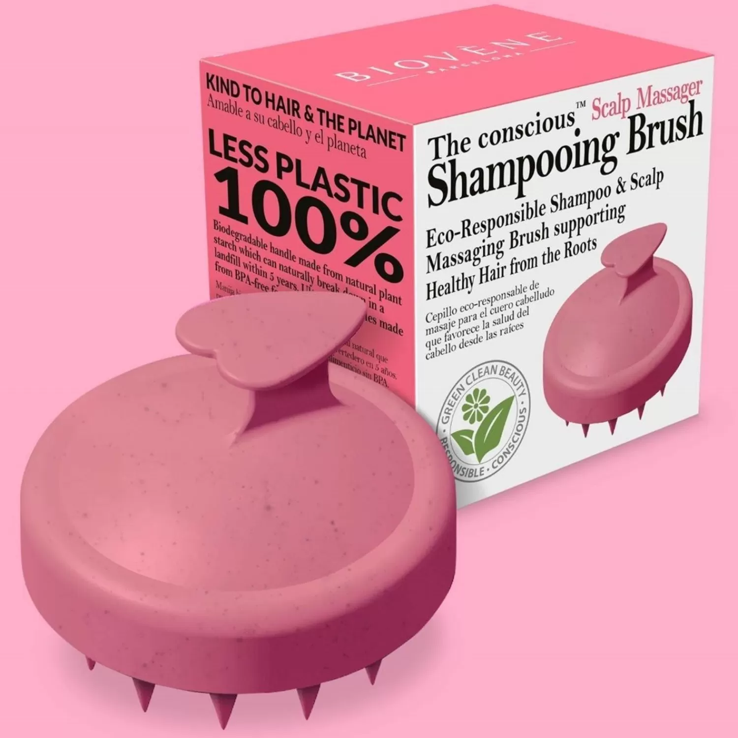 The conscious™ De Bewuste Scalp Massager Shampooing Brush Roze