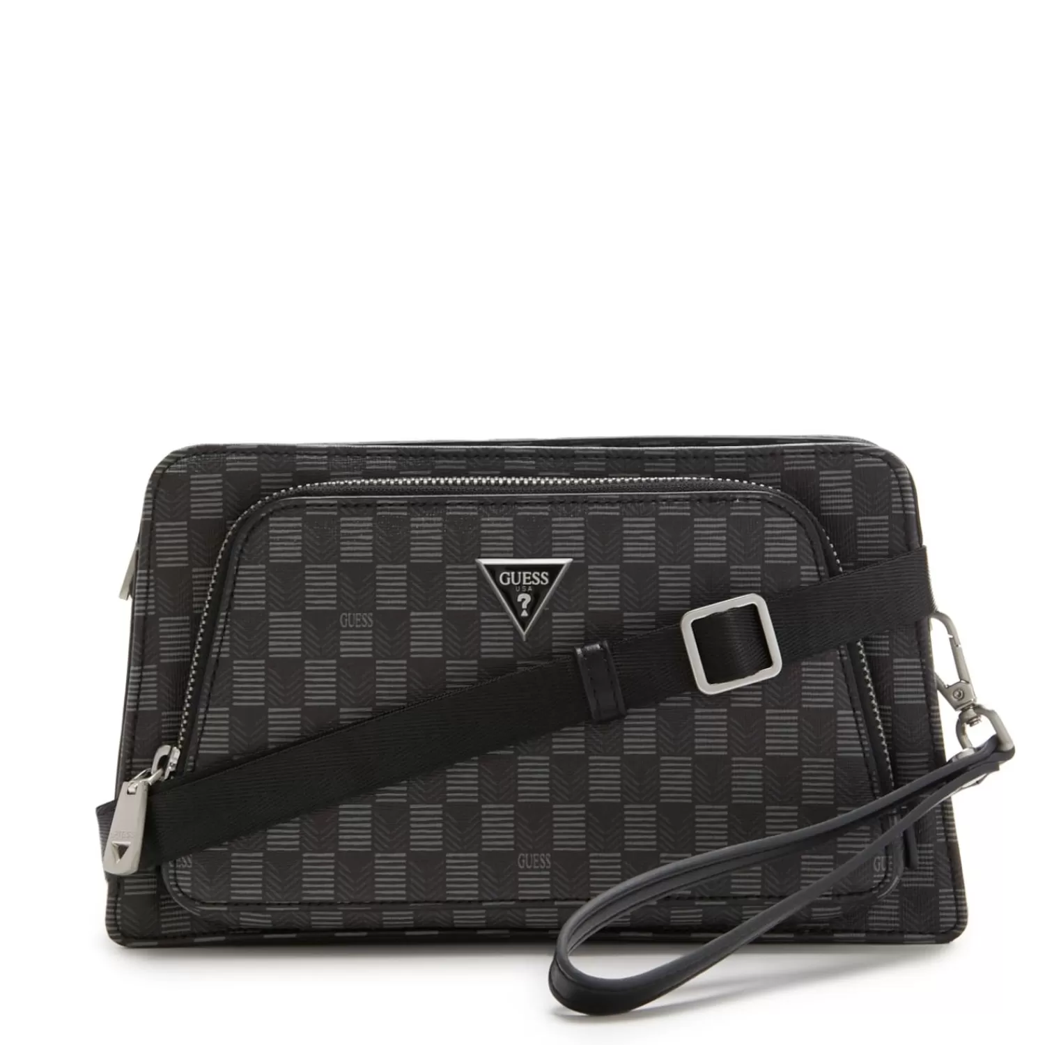 Guess Jet Set Heren Clutch/Crossbody Tas Kunstleer - Zwart