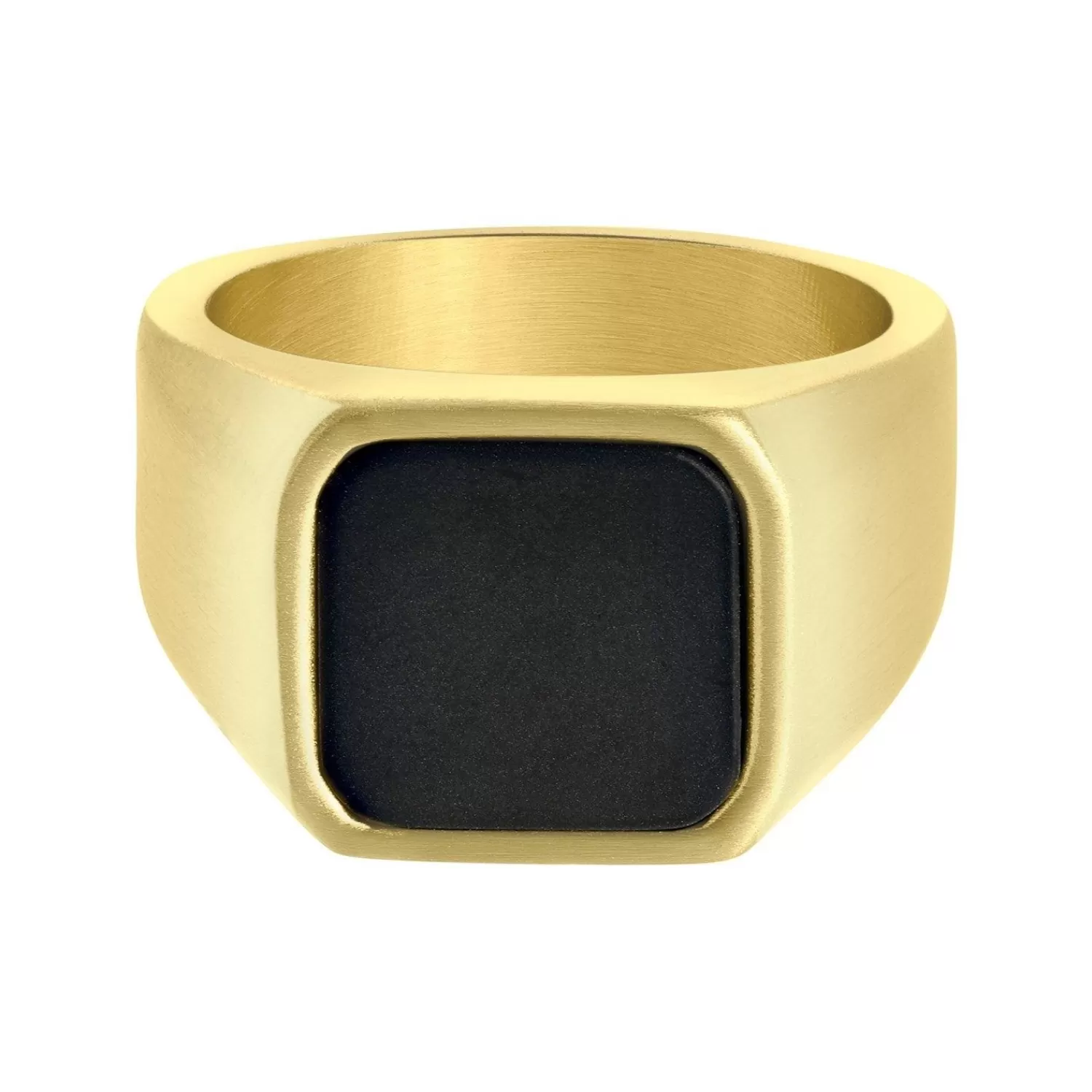 Lucardi Ring Staal - Goudkleurig