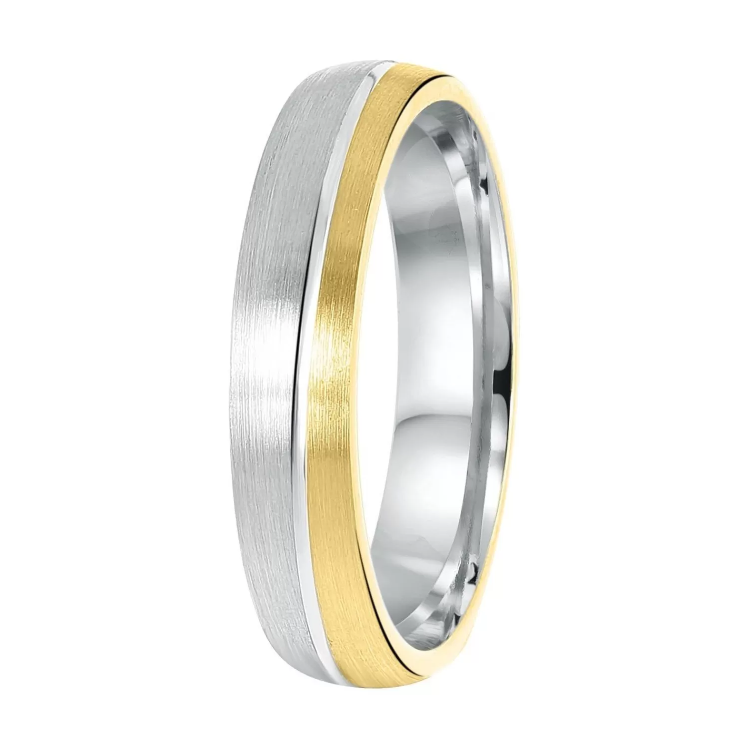 Lucardi Ring 'Zaragoza' Zilver - Zilverkleurig-Goudkleurig