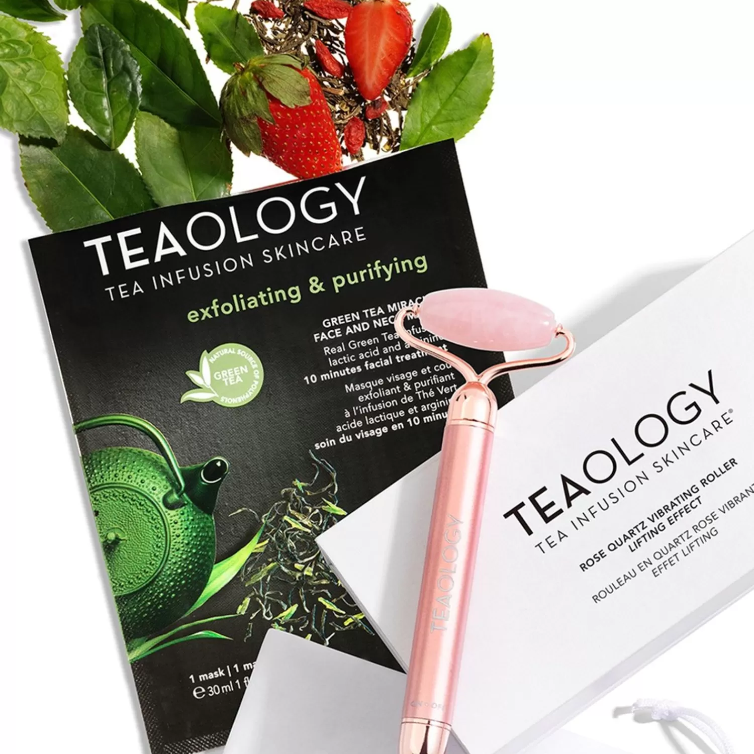 Teaology Rozenkwarts Vibrerende Gezichtsroller